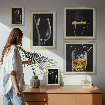 Decorațiune de perete set tablouri Cocktailuri în stil bar