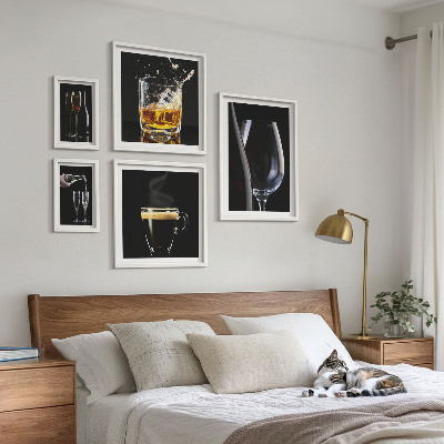 Decorațiune de perete set tablouri Cocktailuri în stil bar