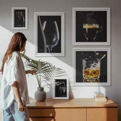 Decorațiune de perete set tablouri Cocktailuri în stil bar