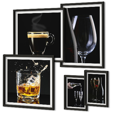 Decorațiune de perete set tablouri Cocktailuri în stil bar