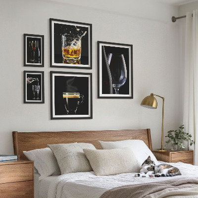Decorațiune de perete set tablouri Cocktailuri în stil bar