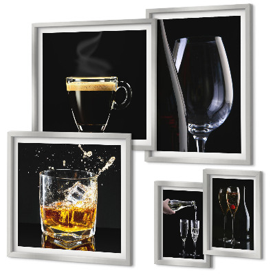 Decorațiune de perete set tablouri Cocktailuri în stil bar