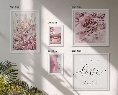 Decorațiune de perete set tablouri Motive florale, sloganuri pastelate