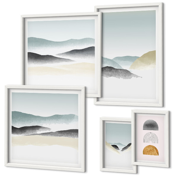 Polyptic înrămat Peisaje naturale abstracte