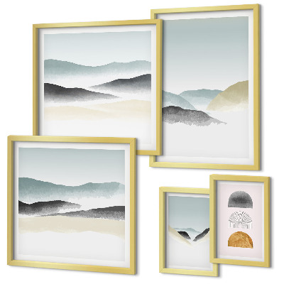 Polyptic înrămat Peisaje naturale abstracte