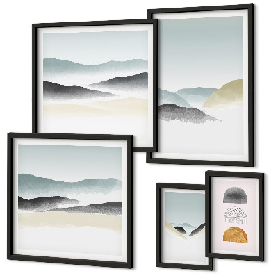 Polyptic înrămat Peisaje naturale abstracte