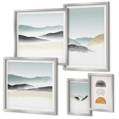 Polyptic înrămat Peisaje naturale abstracte
