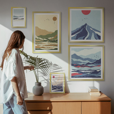 Decorațiune de perete set tablouri Peisaje montane naturale