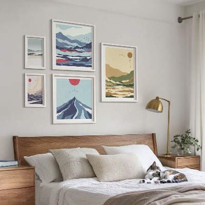 Decorațiune de perete set tablouri Peisaje montane naturale