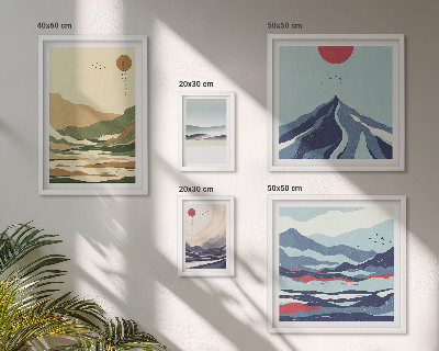 Decorațiune de perete set tablouri Peisaje montane naturale