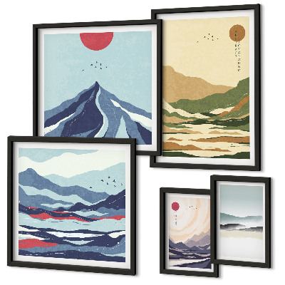 Decorațiune de perete set tablouri Peisaje montane naturale