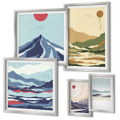Decorațiune de perete set tablouri Peisaje montane naturale