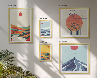 Polyptic înrămat Peisaje montane abstracte