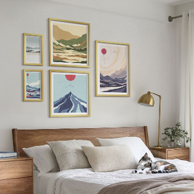 Decorațiune de perete set tablouri Peisaje montane abstracte