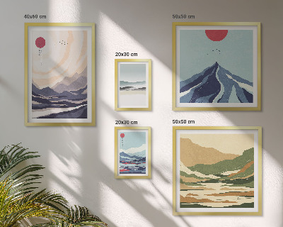 Decorațiune de perete set tablouri Peisaje montane abstracte