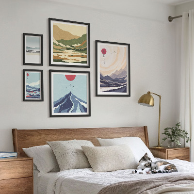 Decorațiune de perete set tablouri Peisaje montane abstracte