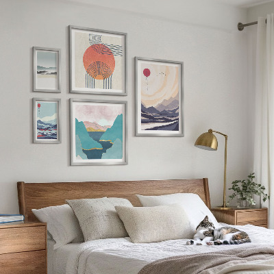 Decorațiune de perete set tablouri Peisaje montane abstracte