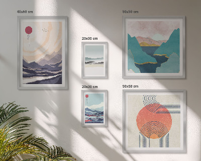 Decorațiune de perete set tablouri Peisaje montane abstracte