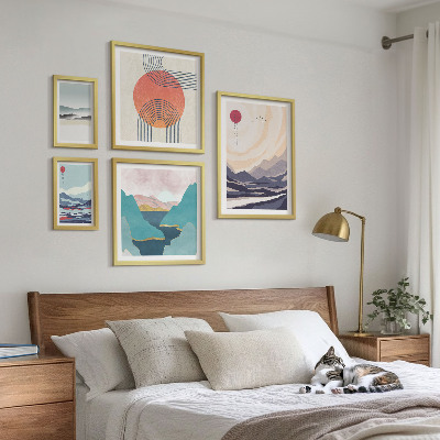 Decorațiune de perete set tablouri Peisaje montane abstracte