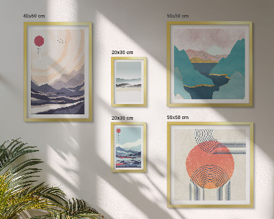 Decorațiune de perete set tablouri Peisaje montane abstracte