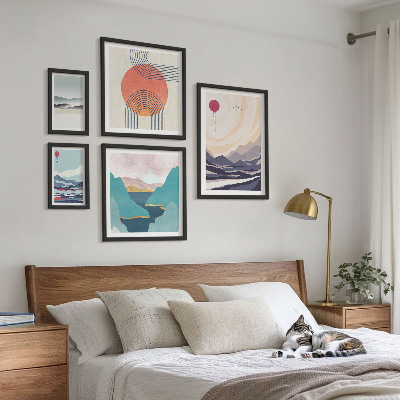 Decorațiune de perete set tablouri Peisaje montane abstracte