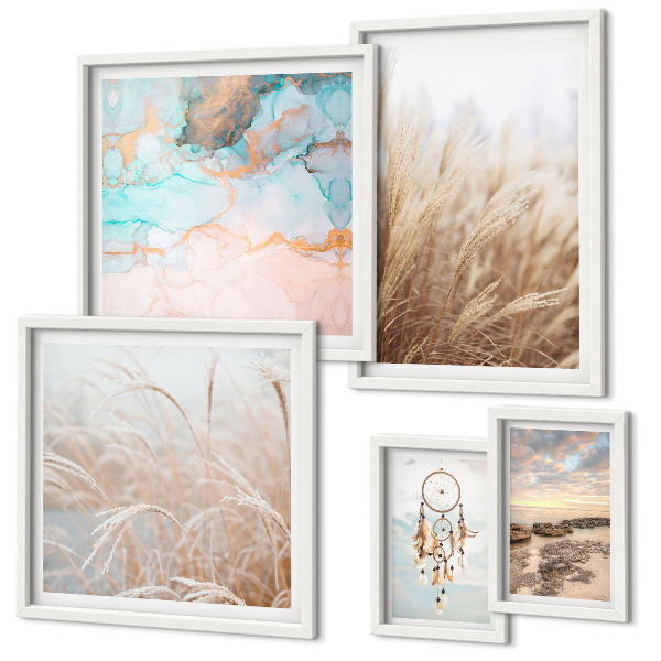 Decorațiune de perete set tablouri Peisaje etno boho naturale