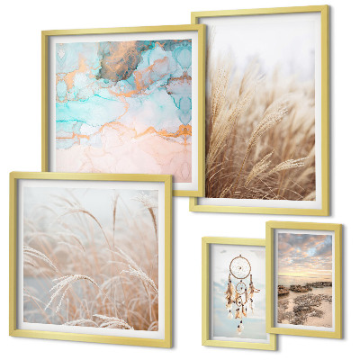 Decorațiune de perete set tablouri Peisaje etno boho naturale
