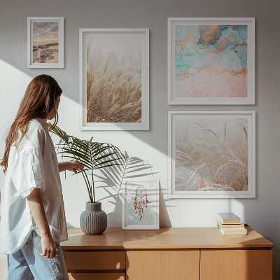 Decorațiune de perete set tablouri Peisaje etno boho naturale
