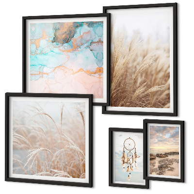 Decorațiune de perete set tablouri Peisaje etno boho naturale