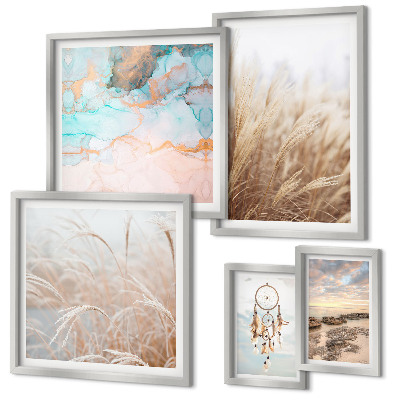 Decorațiune de perete set tablouri Peisaje etno boho naturale