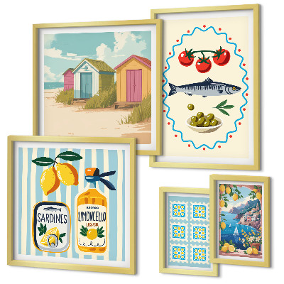 Polyptic înrămat Aromele bucătăriei mediteraneene