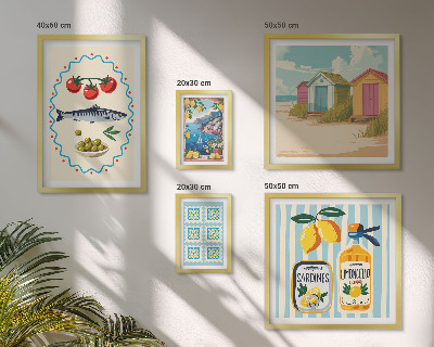 Polyptic înrămat Aromele bucătăriei mediteraneene