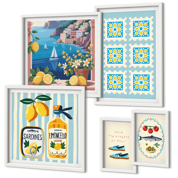 Decorațiune de perete set tablouri Stilul gustului bucătăriei italiene