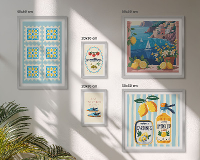 Decorațiune de perete set tablouri Stilul gustului bucătăriei italiene