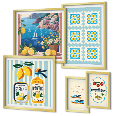Decorațiune de perete set tablouri Stilul gustului bucătăriei italiene