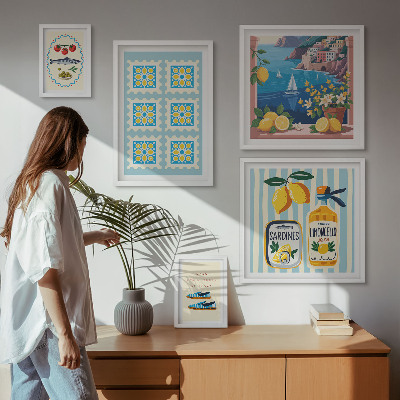 Decorațiune de perete set tablouri Stilul gustului bucătăriei italiene