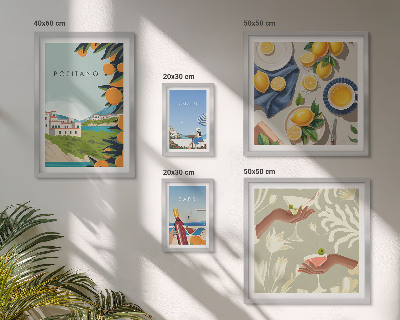 Decorațiune de perete set tablouri Vacanțe italiene în Amalfi și Capri