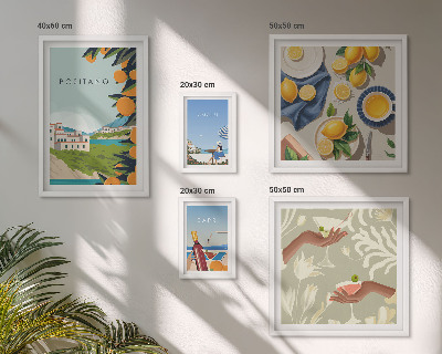 Decorațiune de perete set tablouri Vacanțe italiene în Amalfi și Capri
