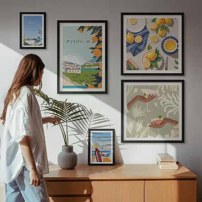 Decorațiune de perete set tablouri Vacanțe italiene în Amalfi și Capri