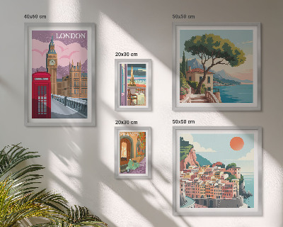 Decorațiune de perete set tablouri Orașe europene ale culturii