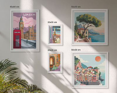 Decorațiune de perete set tablouri Orașe europene ale culturii