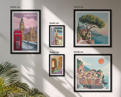 Decorațiune de perete set tablouri Orașe europene ale culturii