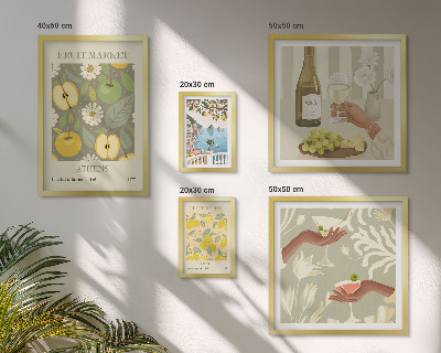 Decorațiune de perete set tablouri Ilustrații atmosferice din anii 1970