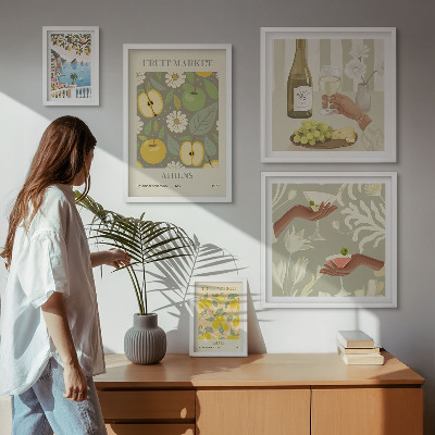 Decorațiune de perete set tablouri Ilustrații atmosferice din anii 1970