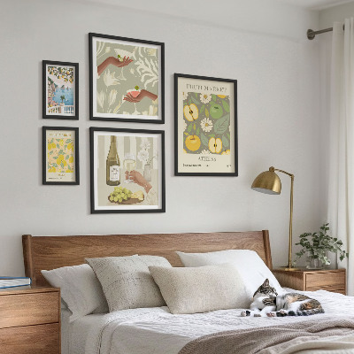 Decorațiune de perete set tablouri Ilustrații atmosferice din anii 1970