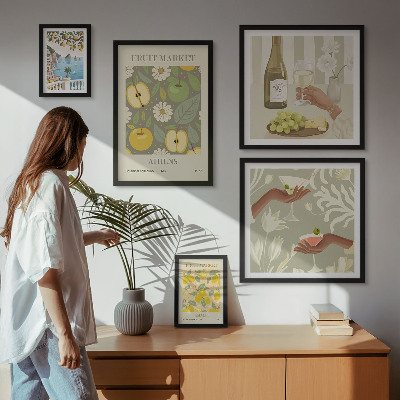 Decorațiune de perete set tablouri Ilustrații atmosferice din anii 1970