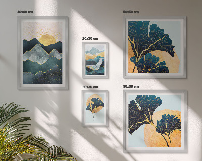 Polyptic înrămat Peisaje elegante cu plante montane