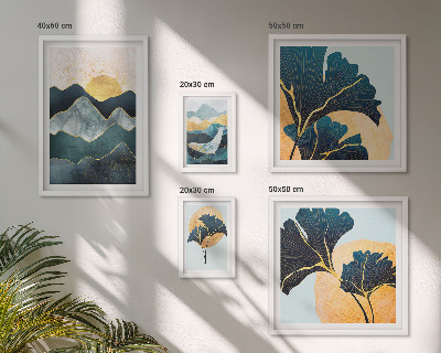 Polyptic înrămat Peisaje elegante cu plante montane