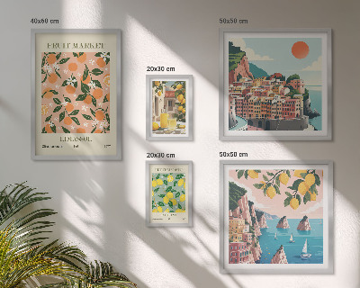 Decorațiune de perete set tablouri Piețele de fructe de pe litoral