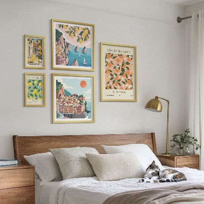 Decorațiune de perete set tablouri Piețele de fructe de pe litoral
